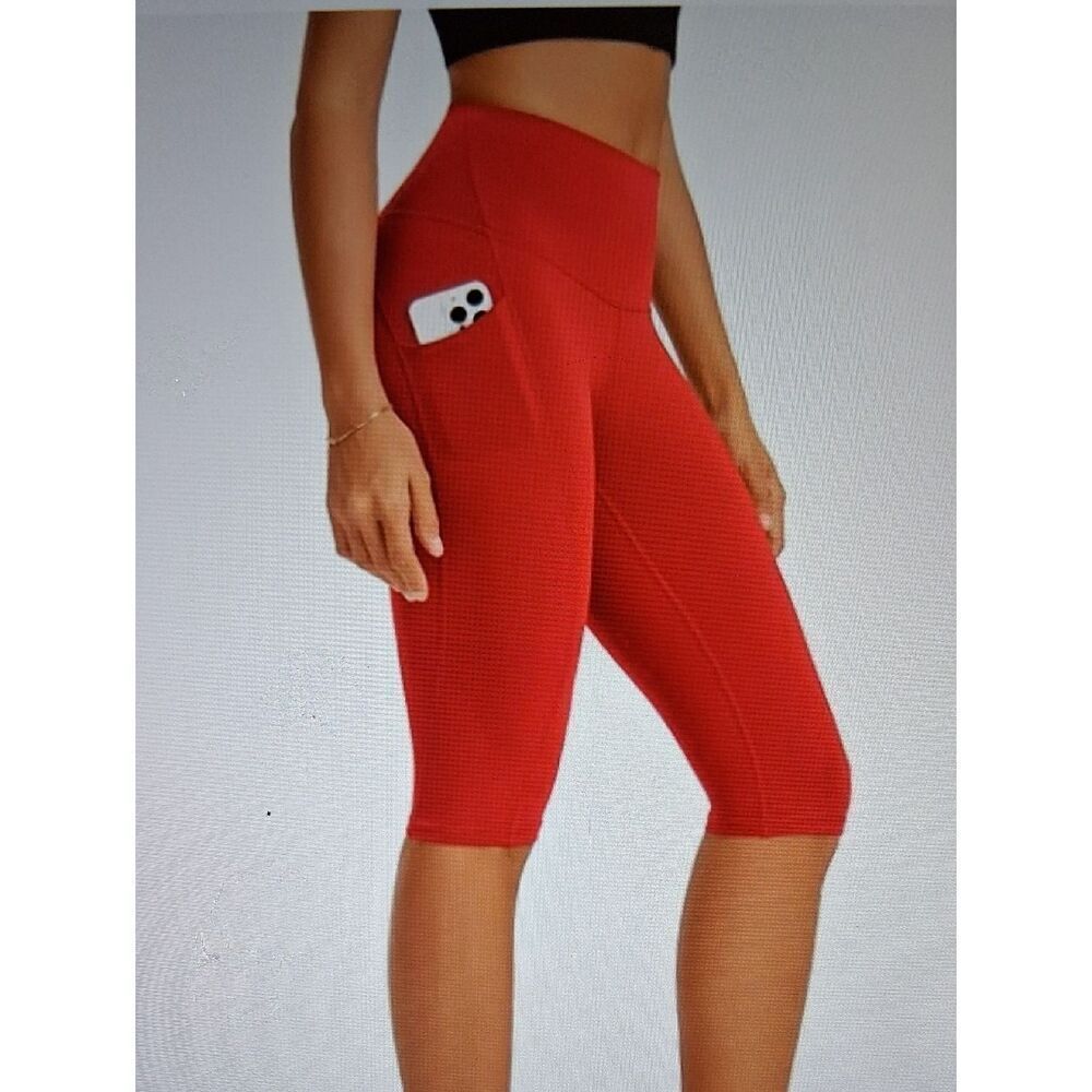 4 Pairs Womens High Waist Workout Capri With Pockets New Small
